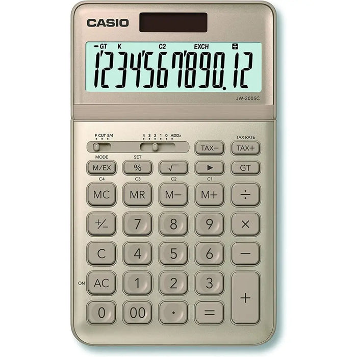 Калкулатор Casio JW-200SC-GD Златен Пластмаса