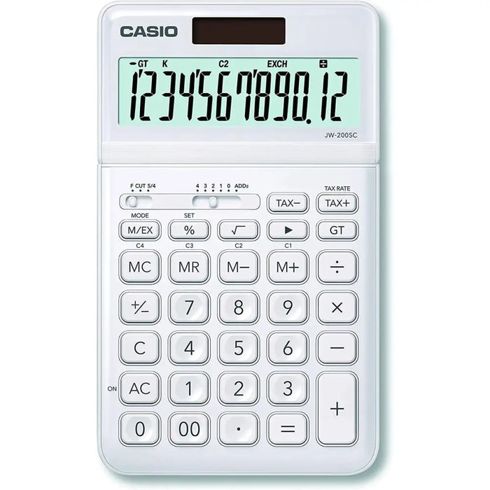 Калкулатор Casio JW-200SC-WE Бял Пластмаса