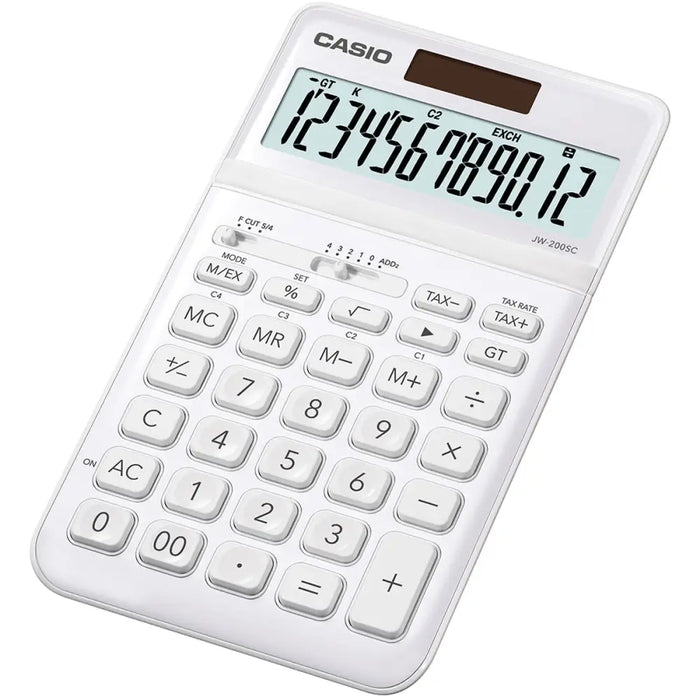 Калкулатор Casio JW-200SC-WE Бял Пластмаса
