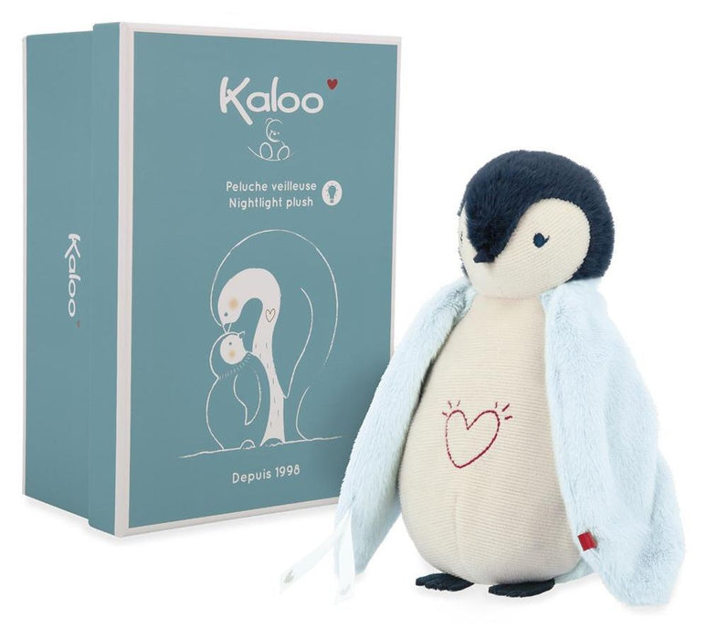 Плюшена играчка с лампа Kaloo - Пингвин, 20 cm, син