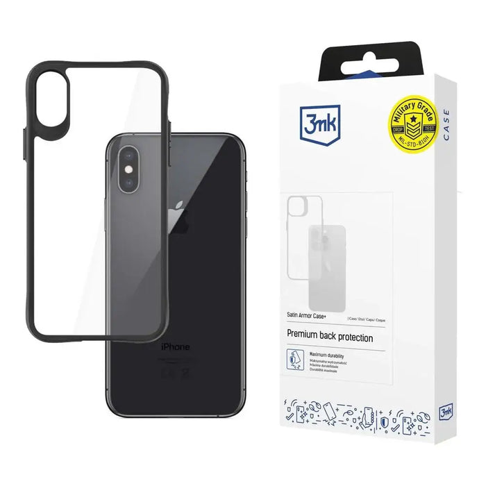 Калъф 3mk Satin Armor Case + за iPhone X / XS - прозрачен