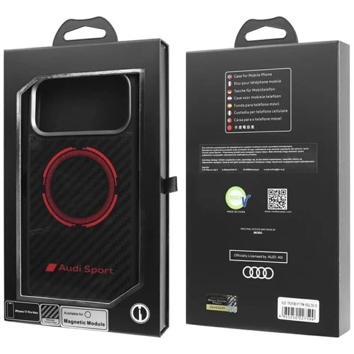 Калъф Audi RSQ Carbon Fiber Sport Red Circle MagSafe