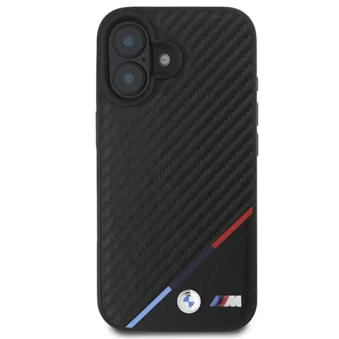 Калъф BMW Carbon Tricolor Line MagSafe за iPhone 16 Plus