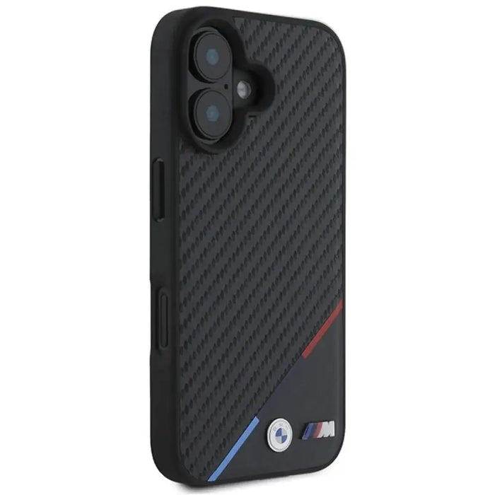 Калъф BMW Carbon Tricolor Line MagSafe за iPhone 16 Plus
