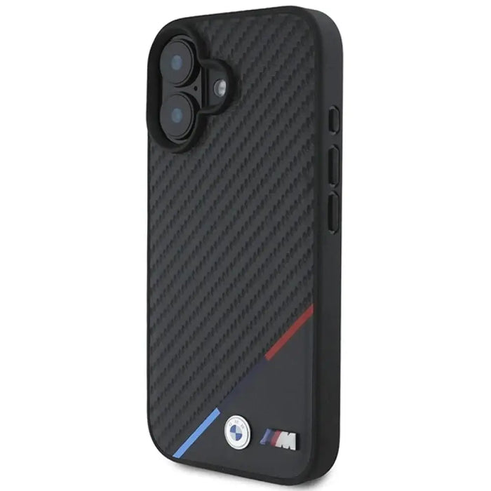 Калъф BMW Carbon Tricolor Line MagSafe за iPhone 16 Plus