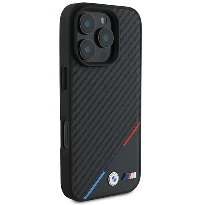 Калъф BMW M Carbon Tricolor Line MagSafe за iPhone 16 Pro