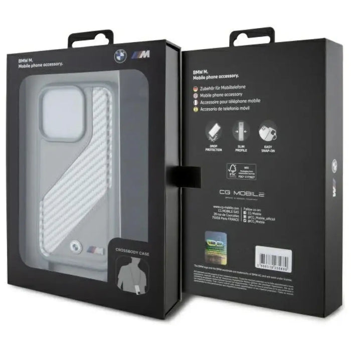 Калъф BMW M Edition Carbon Stripe & Strap iPhone 16 Pro