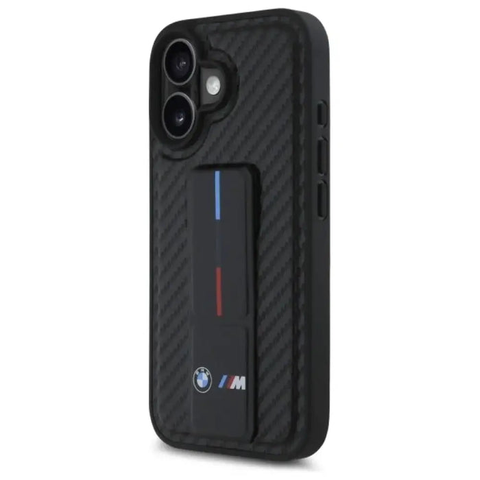 Калъф BMW M Grip Stand Smooth and Carbon за iPhone 16
