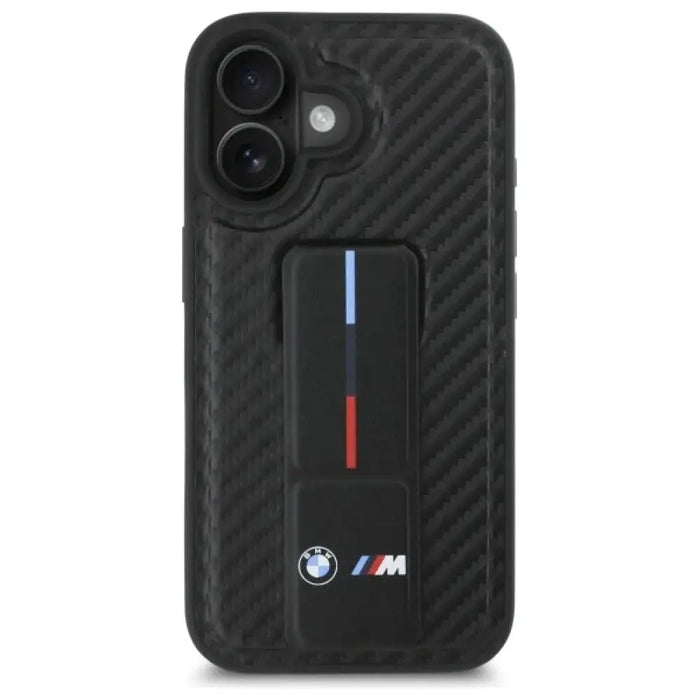Калъф BMW M Grip Stand Smooth and Carbon за iPhone 16