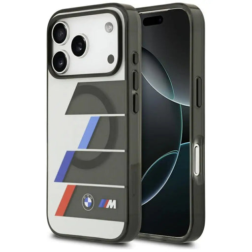 Калъф BMW M IML Metal Buttons Tricolor Lines MagSafe