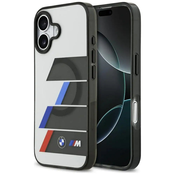 Калъф BMW M IML Metal Buttons Tricolor Lines MagSafe