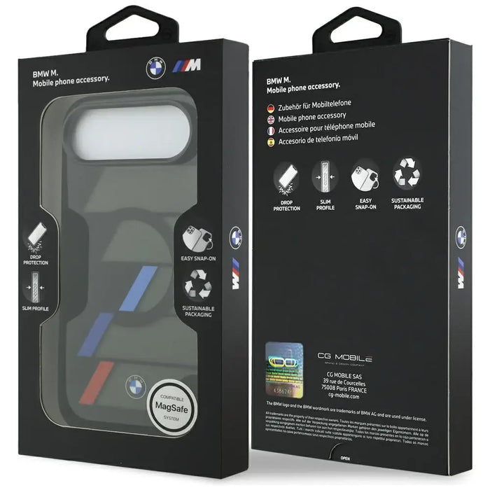 Калъф BMW M IML Metal Buttons Tricolor Lines MagSafe