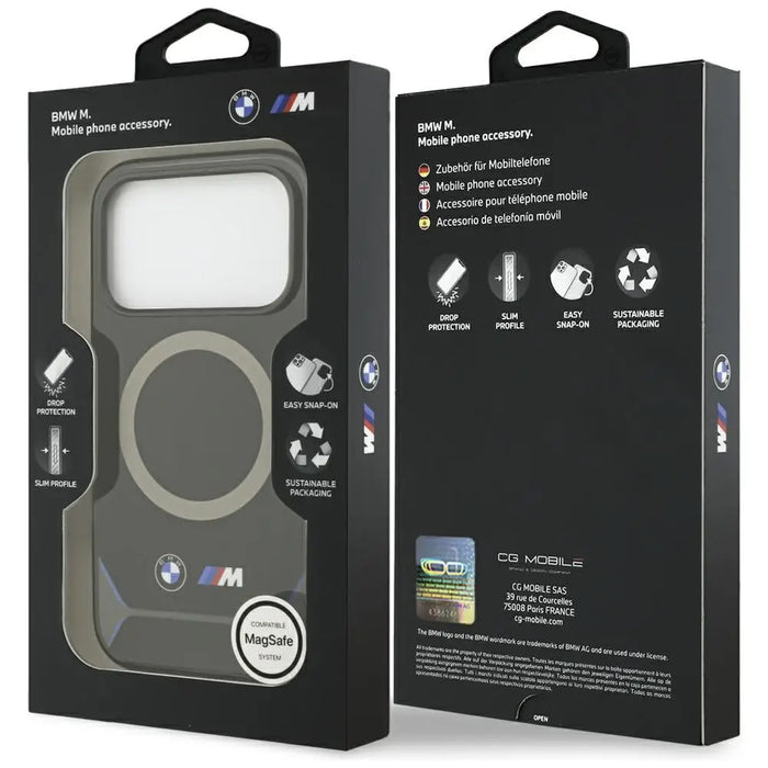 Калъф BMW M IML с метални копчета и лого MagSafe за iPhone