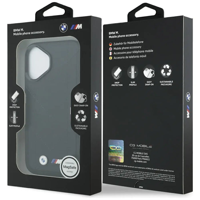 Калъф BMW M Quilted Logo MagSafe iPhone 17 - черен