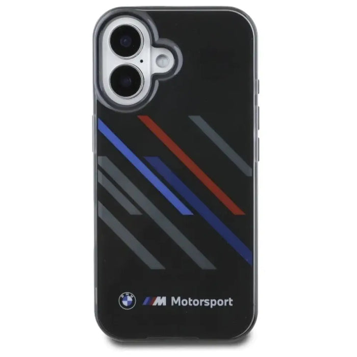 Калъф BMW Motosport IML Random Stripes iPhone 16 - черен