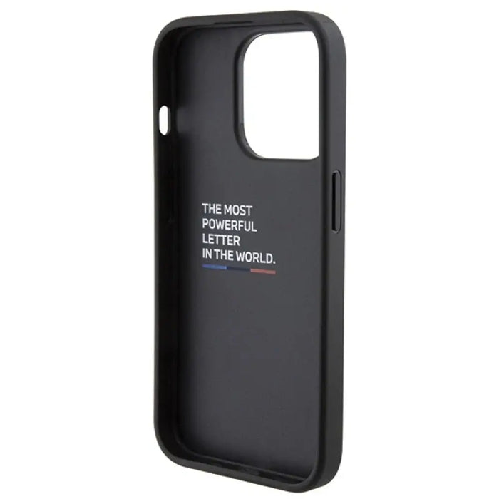 Калъф BMW Quilted Tricolor iPhone 15 Pro - черен