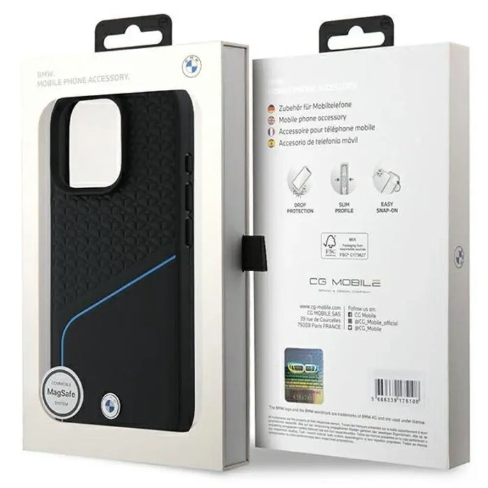 Калъф BMW Signature Leather Textured & Line MagSafe iPhone