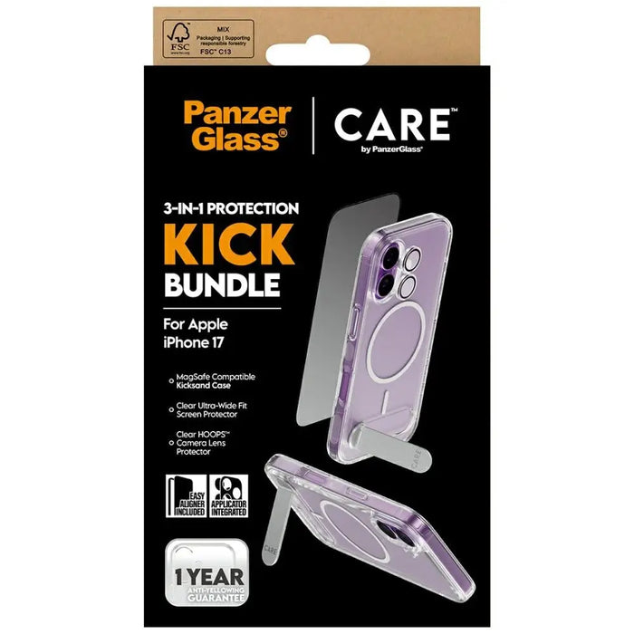 Калъф CARE by PanzerGlass Feature Kick 3in1 + стъкло + леща