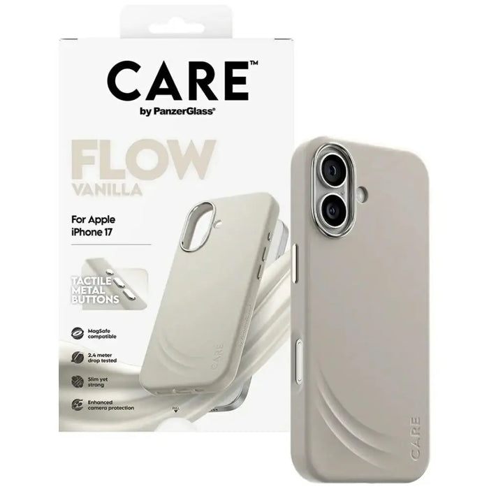 Калъф CARE by PanzerGlass FLOW MagSafe за iPhone 17 - бежов