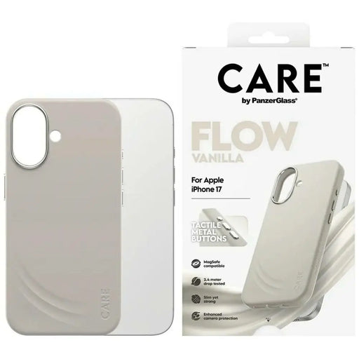 Калъф CARE by PanzerGlass FLOW MagSafe за iPhone 17 - бежов