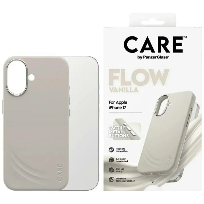 Калъф CARE by PanzerGlass FLOW MagSafe за iPhone 17 - бежов
