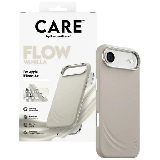 Калъф CARE by PanzerGlass FLOW MagSafe за iPhone Air - бежов