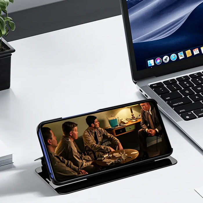 Калъф Clear View за iPhone 16e Flip Cover - син