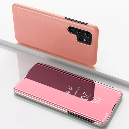 Калъф Clear View за Samsung Galaxy A56 Cover с флип - розов