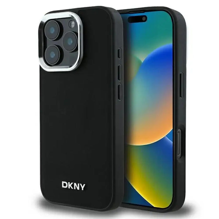 Калъф DKNY Plain Silver Logo MagSafe за iPhone 16 Pro