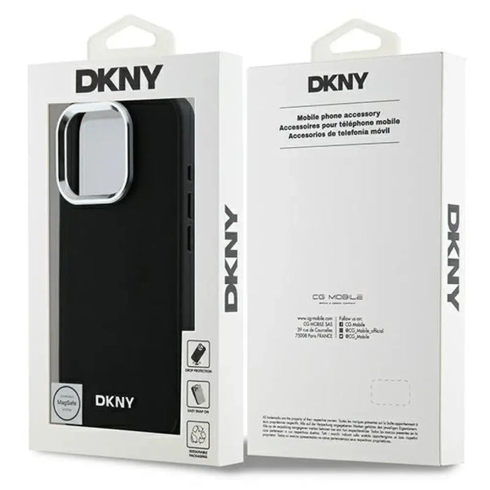 Калъф DKNY Plain Silver Logo MagSafe за iPhone 16 Pro