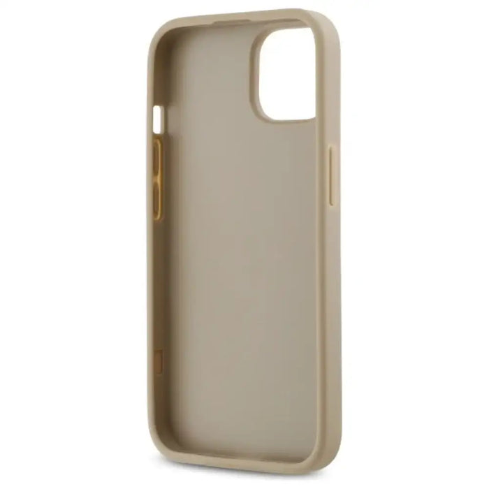 Калъф DKNY Quilted Stack Logo iPhone 14 - бежов