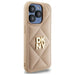 Калъф DKNY Quilted Stack Logo iPhone 15 Pro - бежов