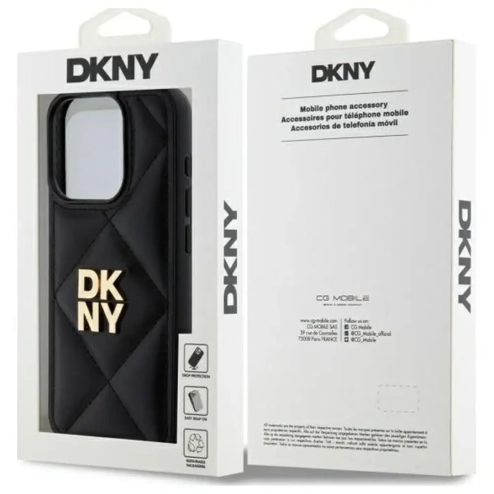 Калъф DKNY Quilted Stack Logo iPhone 15 Pro Max - черен