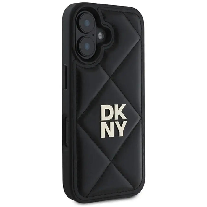 Калъф DKNY Quilted Stack Logo iPhone 16 - Черен