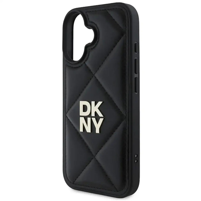 Калъф DKNY Quilted Stack Logo iPhone 16 - Черен