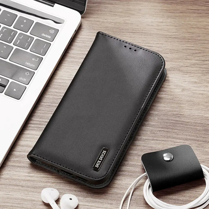 Калъф Dux Ducis Hivo iPhone 16e с флип и RFID защита - черен