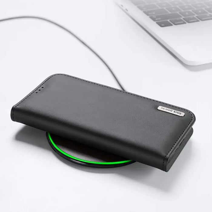 Калъф Dux Ducis Hivo iPhone 16e с флип и RFID защита - черен