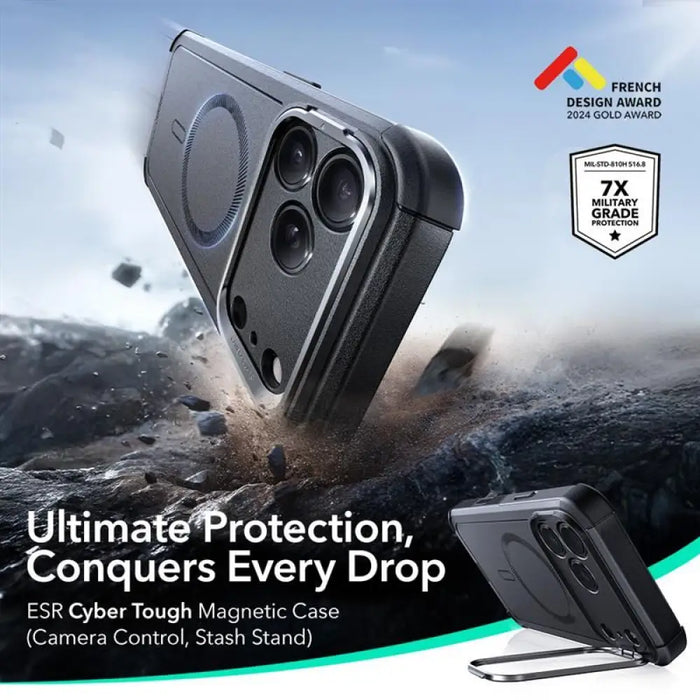 Калъф ESR Cyber Kickstand MagSafe за iPhone 17 Pro - черен