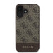 Калъф Guess 4G Bottom Stripe iPhone 16 - кафяв