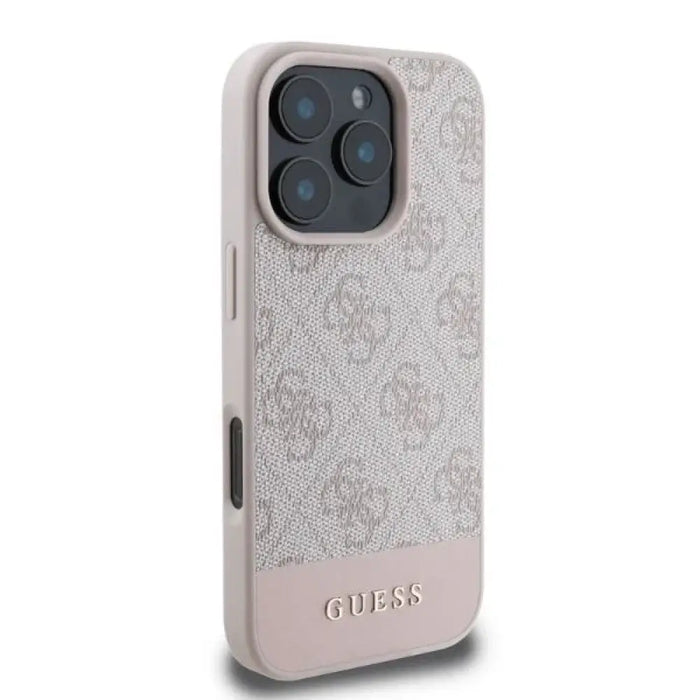 Калъф Guess 4G Bottom Stripe за iPhone 16 Pro - розов