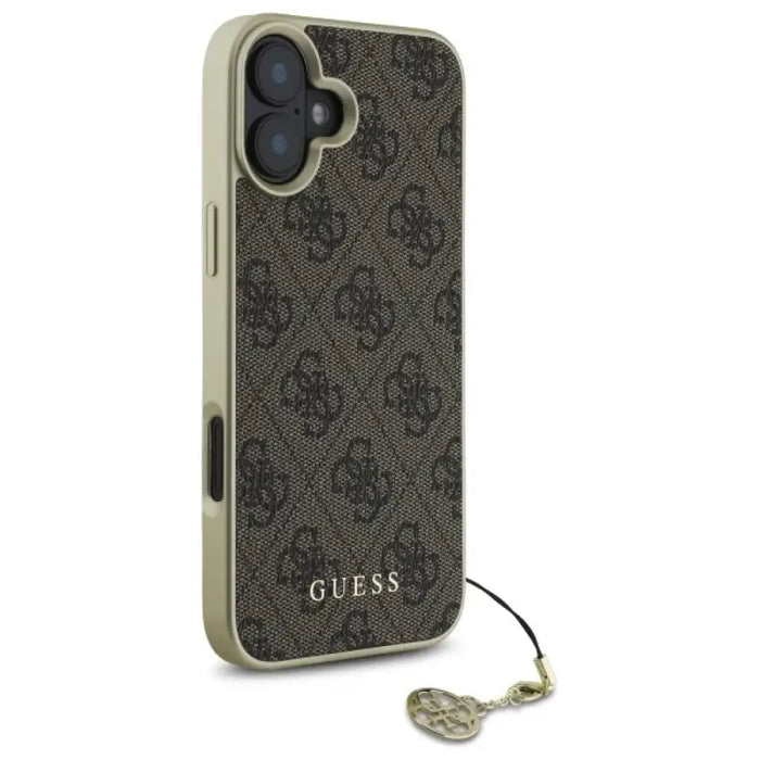 Калъф Guess 4G Charms Collection iPhone 16 Plus - кафяв