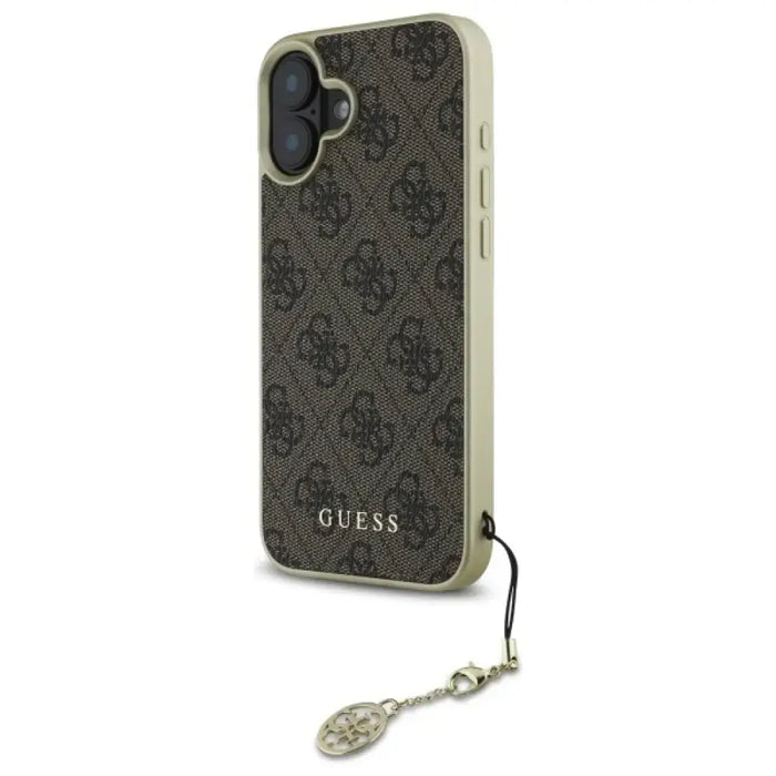 Калъф Guess 4G Charms Collection за iPhone 16 - кафяв