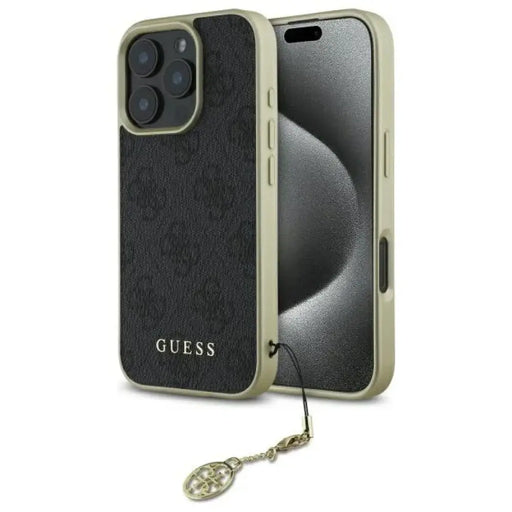 Калъф Guess 4G Charms Collection за iPhone 16 Pro - черен