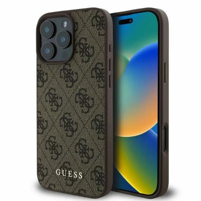 Калъф Guess 4G Classic iPhone 16 Pro - кафяв