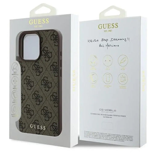 Калъф Guess 4G Classic iPhone 16 Pro Max - кафяв