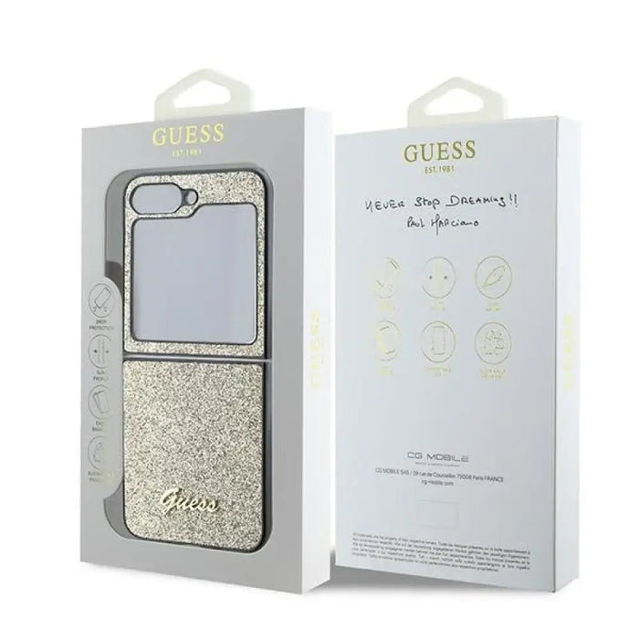 Калъф Guess 4G Glitter Script за Samsung Galaxy Z Flip 6
