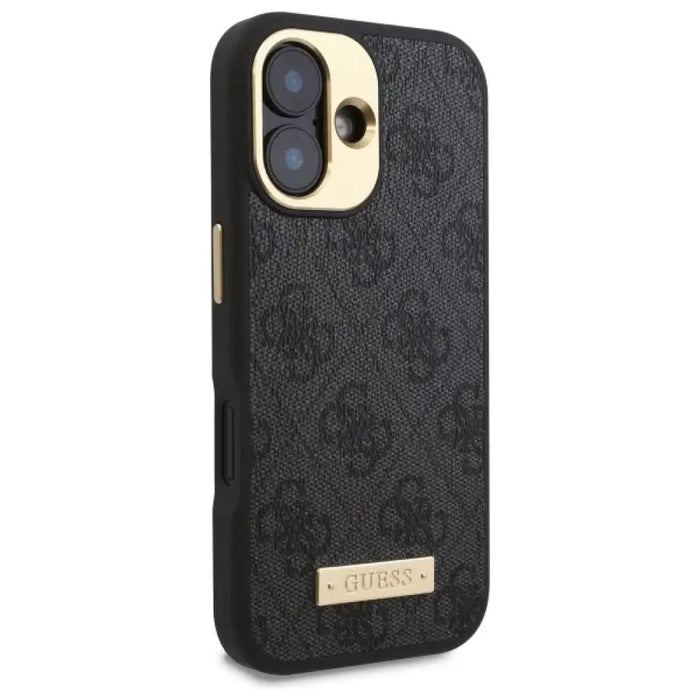 Калъф Guess 4G Logo Plate MagSafe iPhone 16 - черен