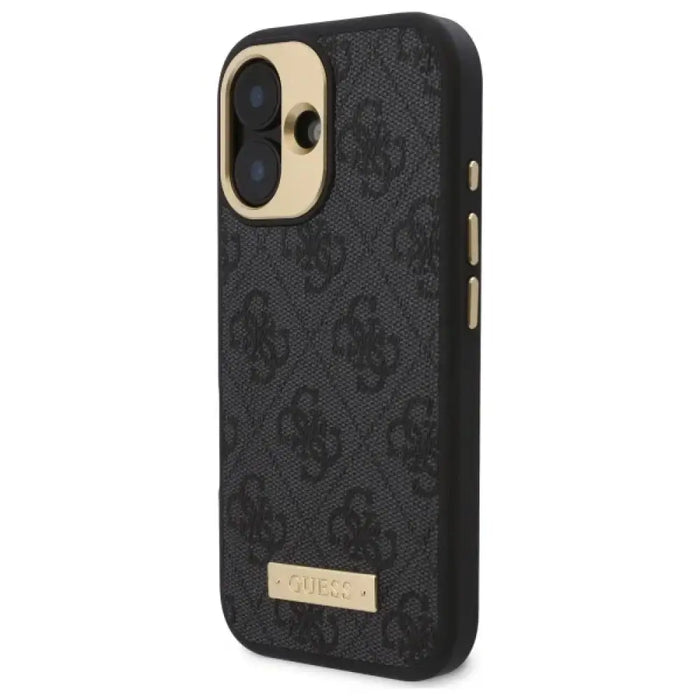 Калъф Guess 4G Logo Plate MagSafe iPhone 16 - черен