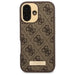 Калъф Guess 4G Logo Plate MagSafe iPhone 16 - кафяв