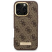 Калъф Guess 4G Logo Plate MagSafe iPhone 16 Pro - кафяв